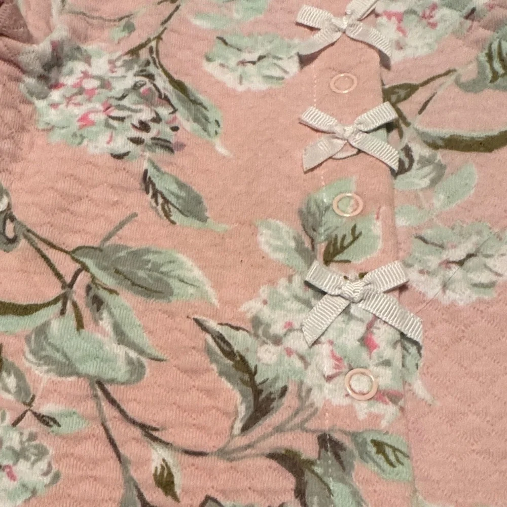 Laura Ashley Pink Floral Quilted Footie